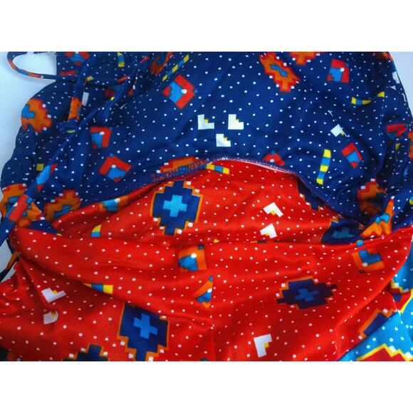 The Red Eye Spaghetti Strap Halter Colorful Patchwork Maxi Sundress Size 5 - Picture 5 of 12